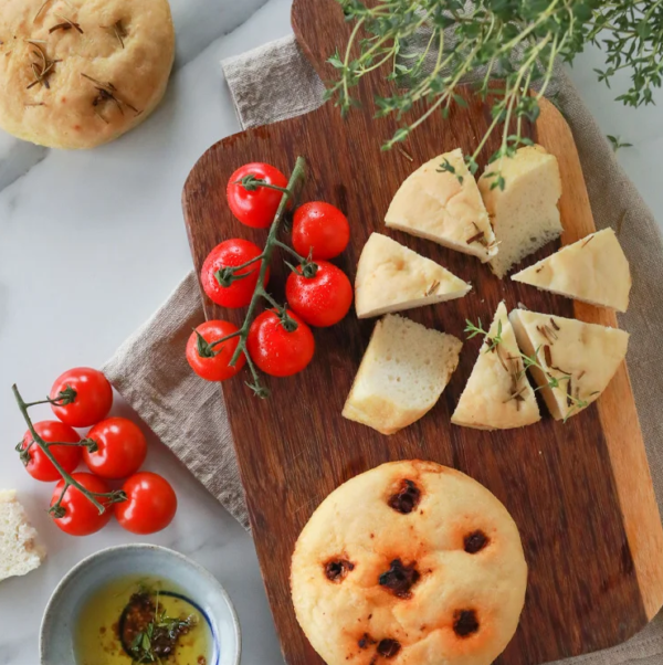 Focaccia de alecrim vegana - 4 unidades